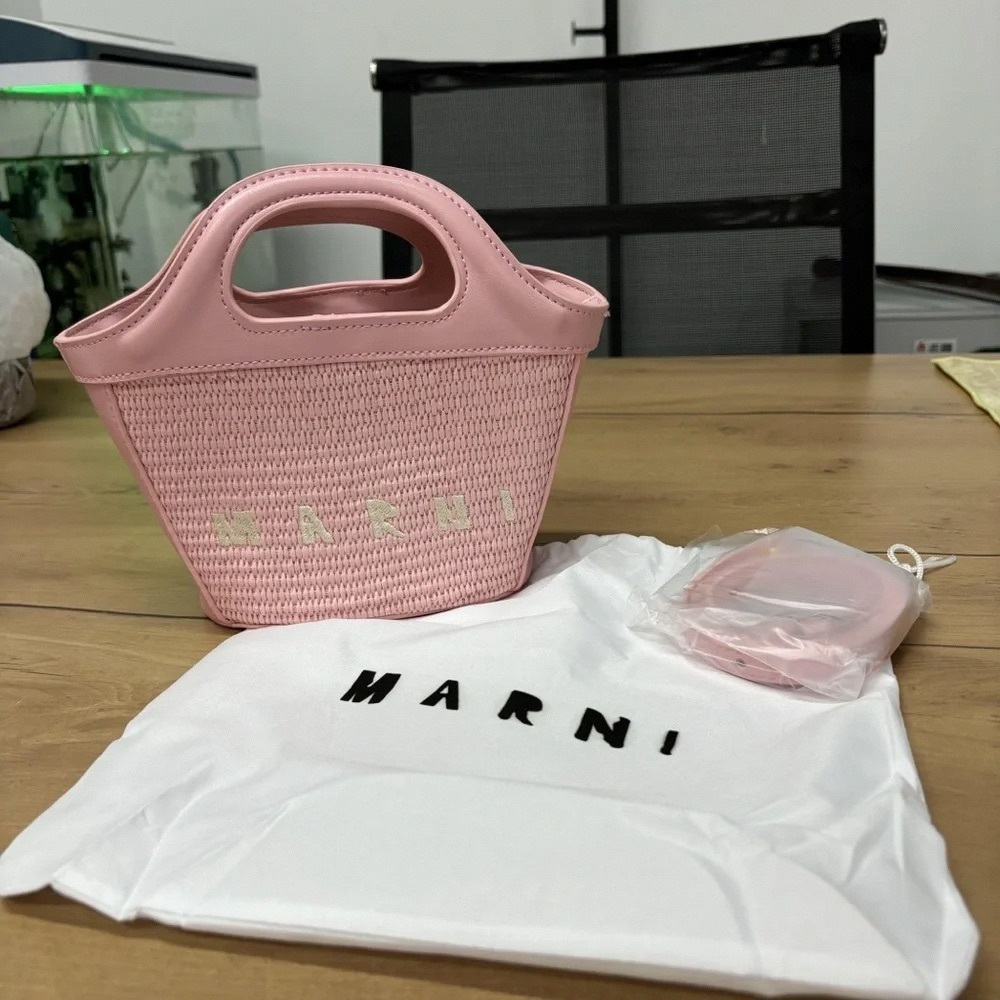 Marni Pink Woven Mini Bag